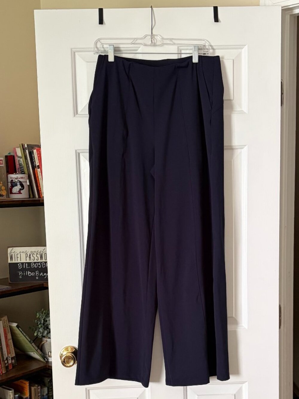 High Waist Navy PowerSoft Wide-Leg Pants